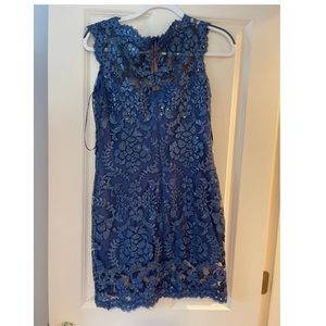 NWOT Tadashi Shoji Sequin Illusion Lace Dress